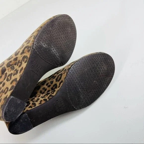 Stuart Weitzman Animal Leopard Cheetah Print Suede Leather Wedge Shoes Size 7.5 - Picture 14 of 16